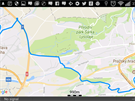 Mapa trasy, po které nás na letit vzal idi s aplikací Uber.
