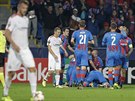 Fotbalisté Viktoria Plze se radují ze vsteleného gólu v utkání proti Hapoelu...