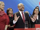 Martin Schulz bhem projevu po nmeckých volbách. (24. záí 2017)