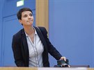 Frauke Petryová bhem tiskové povolební konference strany AfD. (25. 9. 2017)