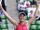 Caroline Wozniacká oslavuje triumf na turnaji v Tokiu.