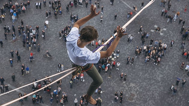 Slackline, Staromstsk nmst, provazochodec, lajna, provaz, akrobat