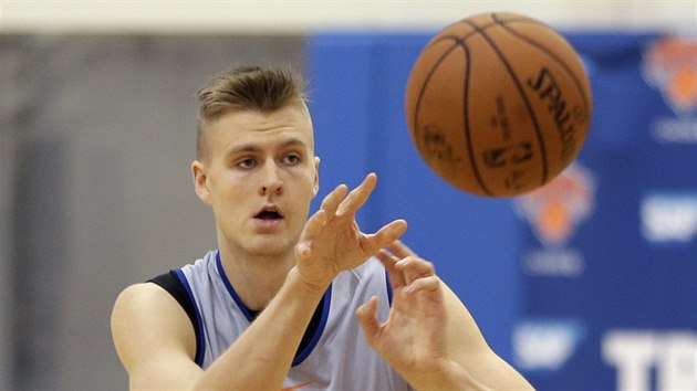 Kristaps Porzingis na trninku New York Knicks