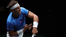 Rafael Nadal bojuje v Laver Cupu.