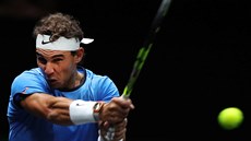 Rafael Nadal bojuje v Laver Cupu.