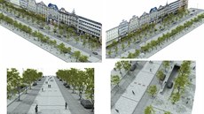 Vizualizace obnovené podoby Václavského náměstí (21. září 2017).