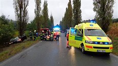 Dopravní nehoda u Zbiroha, pi ní zasahovala i dobrovolná hasika a...