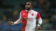 STELEC. Záloník Slavie Michael Ngadeu-Ngadjui se raduje z gólu, který v...