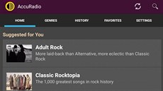 AccuRadio nabízí pehrávání stovek internetových rádií.