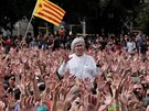 Barcelona: Demonstrace proti zásahu panlské policie bhem referenda o...