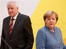 éfka CDU a kancléka Angela Merkelová a éf CSU Horst Seehofer na tiskové...