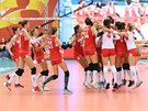Turecké volejbalistky slaví zisk bronzových medailí na mistrovství Evropy po...