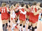 Turecké volejbalistky slaví zisk bronzových medailí na mistrovství Evropy po...