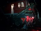 Sráku vlaku s autobusem východn od Moskvy nepeilo 16 lidí (6. íjna 2017).