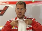 Sebastian Vettel z Ferrari po tréninku na Velkou cenu Japonska