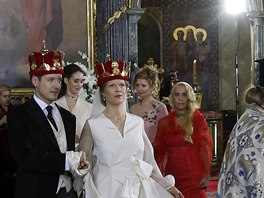 Srbský princ Filip Karadjordjević a Danica Marinkovičová se vzali v Bělehradě...