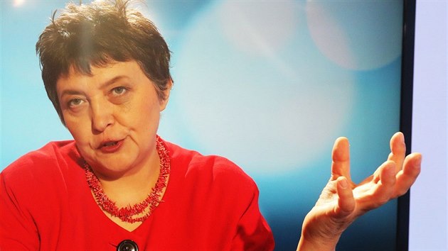 Bývalá ministryně pro lidská práva a kandidátka za TOP 09 Džamila Stehlíková hostem pořadu Rozstřel. (4. října 2017)