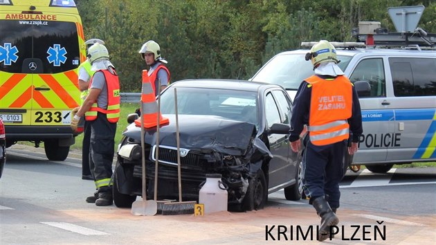 Jiří Kajínek měl u Plzně autonehodu. (4. října 2017)