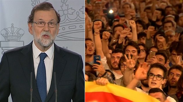 Katalánci zpívali katalánskou hymnu. Španělský premiér řekl, že byli oklamáni