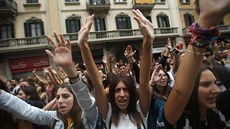 Do ulic Barcelony vyly opt tisíce lidí (3.10.2017)