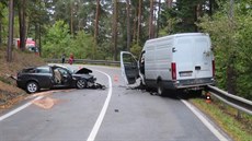 Na silnici mezi Libínským Sedlem a Prachaticemi se st�etla Alfa Romeo s...