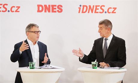 Lubomír Zaorálek a Andrej Babi pi volební superdebat iDNES.cz a MF DNES v...