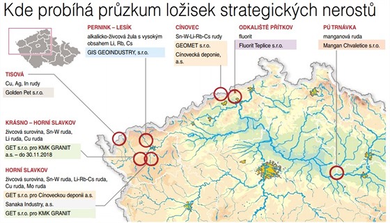 Kde probh przkum loisek strategickch nerost