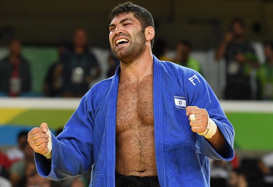 Izraelský judista Or Sasson bhem olympijských her v brazilském Riu.