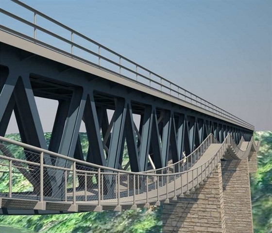 Vizualizace opraveného mostu.