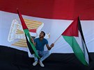 Palestinci v Gaze oslavují usmíení mezi Hamasem a Fatahem (12. íjna 2017)