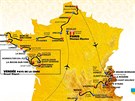 Mapa cyklistické Tour de France pro rok 2018.