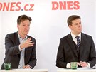 Matj Stropnický hovoí pi volební superdebat iDNES.cz a MF DNES v praském...