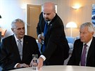 Miloš Zeman se před svým vystoupením na Parlamentním shromáždění Rady Evropy ...