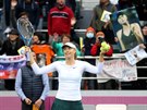 Maria arapovová slaví postup do finále turnaje v Tchien-inu.