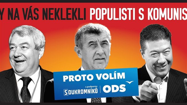 Volebn plakt ODS, pedstaven 10. jna na tiskov konferenci.