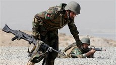 Cvičení afghánské armády nedaleko Kábulu (17. října 2017)