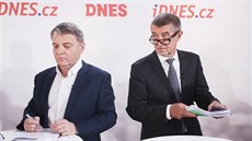 Lubomír Zaorálek a Andrej Babi pi volební superdebat iDNES.cz a MF DNES v...