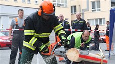 Hasii v Olomouci soupeili v ezání motorovými pilami na prvním roníku...