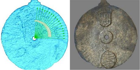 Astroláb, který archeologové objevili ve vraku portugalské lodi u pobeí Ománu.