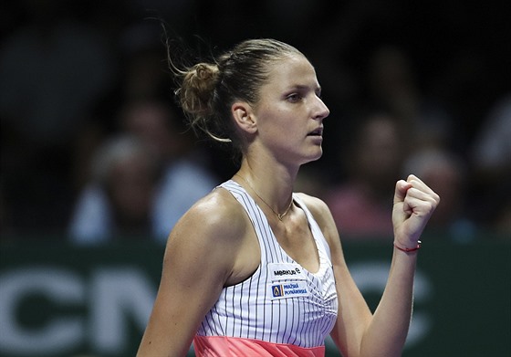 Tenistka Karolína Plíšková během semifinále Turnaje mistryň.