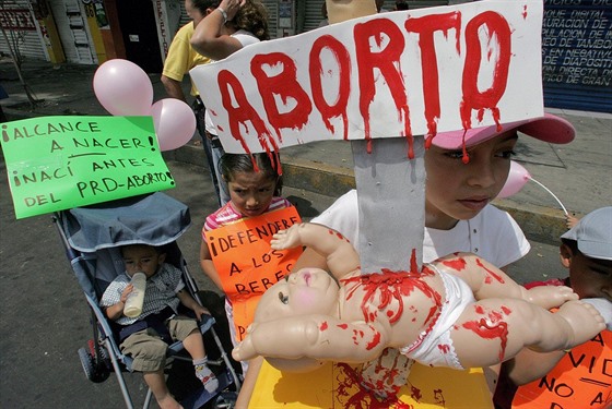Protest proti provádění potratů v Mexico City