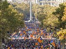 Barcelona protestuje proti uvznní dvou separatistických lídr a rozhodnutí...