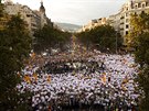 V Barcelon demonstrovalo na 450 tisíc lidí za nezávislost Katalánska...