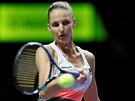 Tenistka Karolína Plíková hladce ovládla první set Turnaje mistry proti...