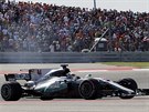 Lewis Hamilton bhem Velké ceny USA v Austinu.