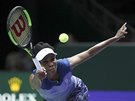 Venus Williamsová bhem semifinále Turnaje mistry.