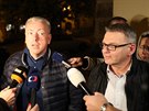 Milan Chovanec a Lubomír Zaorálek ped povolebním vyjednávání se zástupci hnutí...