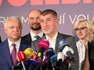 Andrej Babi na tiskov konferenci hnut ANO k vsledkm voleb do Poslaneck...
