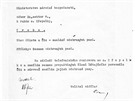 Vávrv doprovodný pípis k zabaveným dokumentm pi oist v SA íjen 1950.