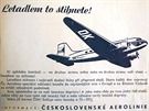 Reklama eskoslovenských aerolinií.